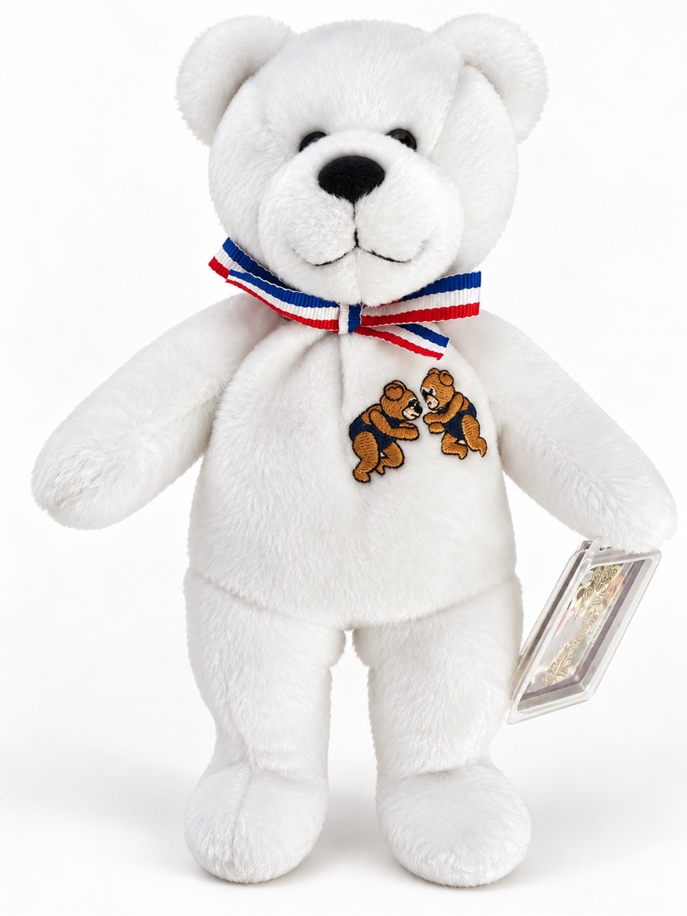Vintage Holy Bears God Bless Our Athletes White Wrestling Teddy Bear